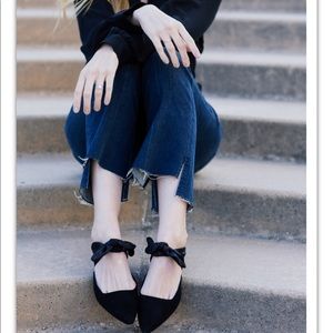 Torrid black suede tie front flats